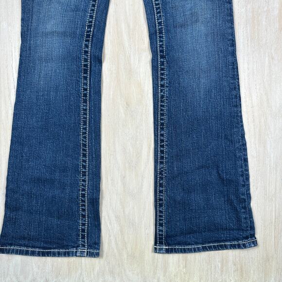 Miss Me Medium Wash Bootcut Jeans Western Cowgirl Stitch Flap Pockets Denim 27 - Picture 5 of 16